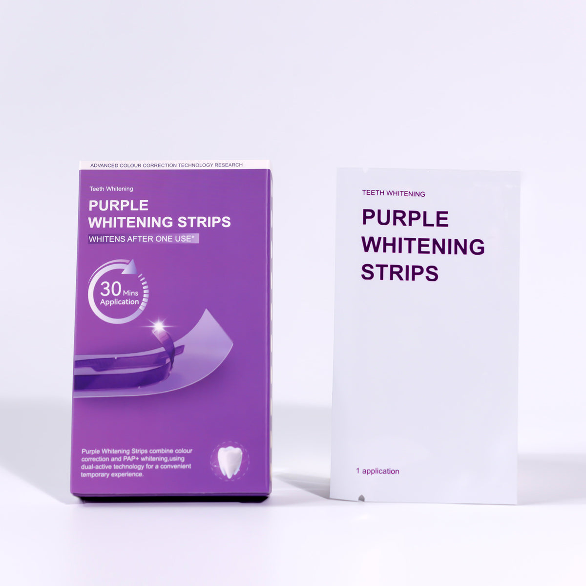 Purple Teeth Whitening Strips for Brightening and Freshening Breath